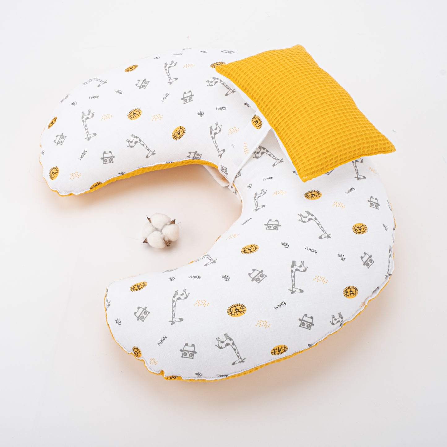 Breastfeeding Pillow - Mustard Honeycomb - Giraffe