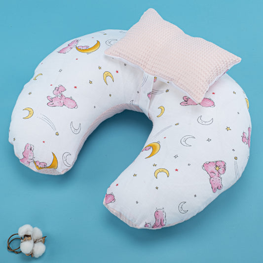 Breastfeeding Pillow - Pink Honeycomb - Pink Rabbit