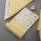 15 Piece Full Set - Newborn Sets - Yellow Muslin - Colored Triangles