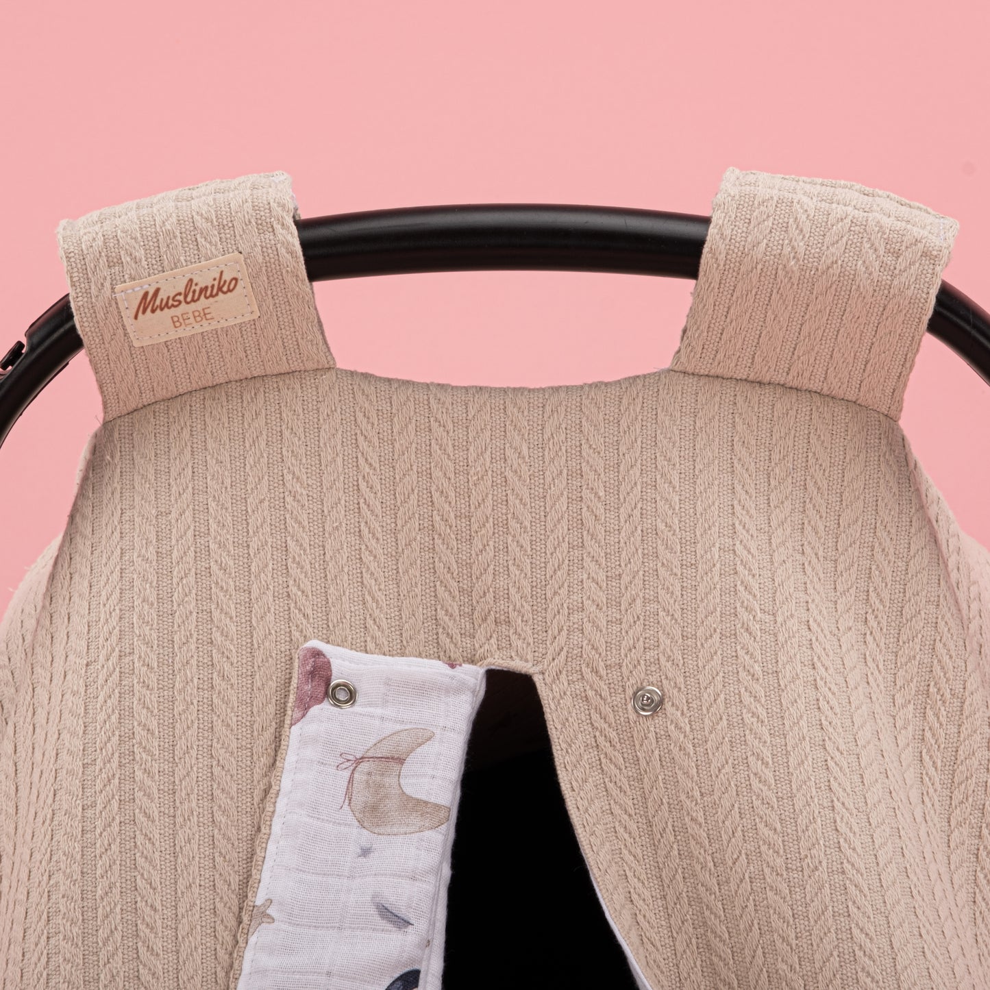 Stroller Cover Set - Double Side - Milk Brown Knitting - Penguin