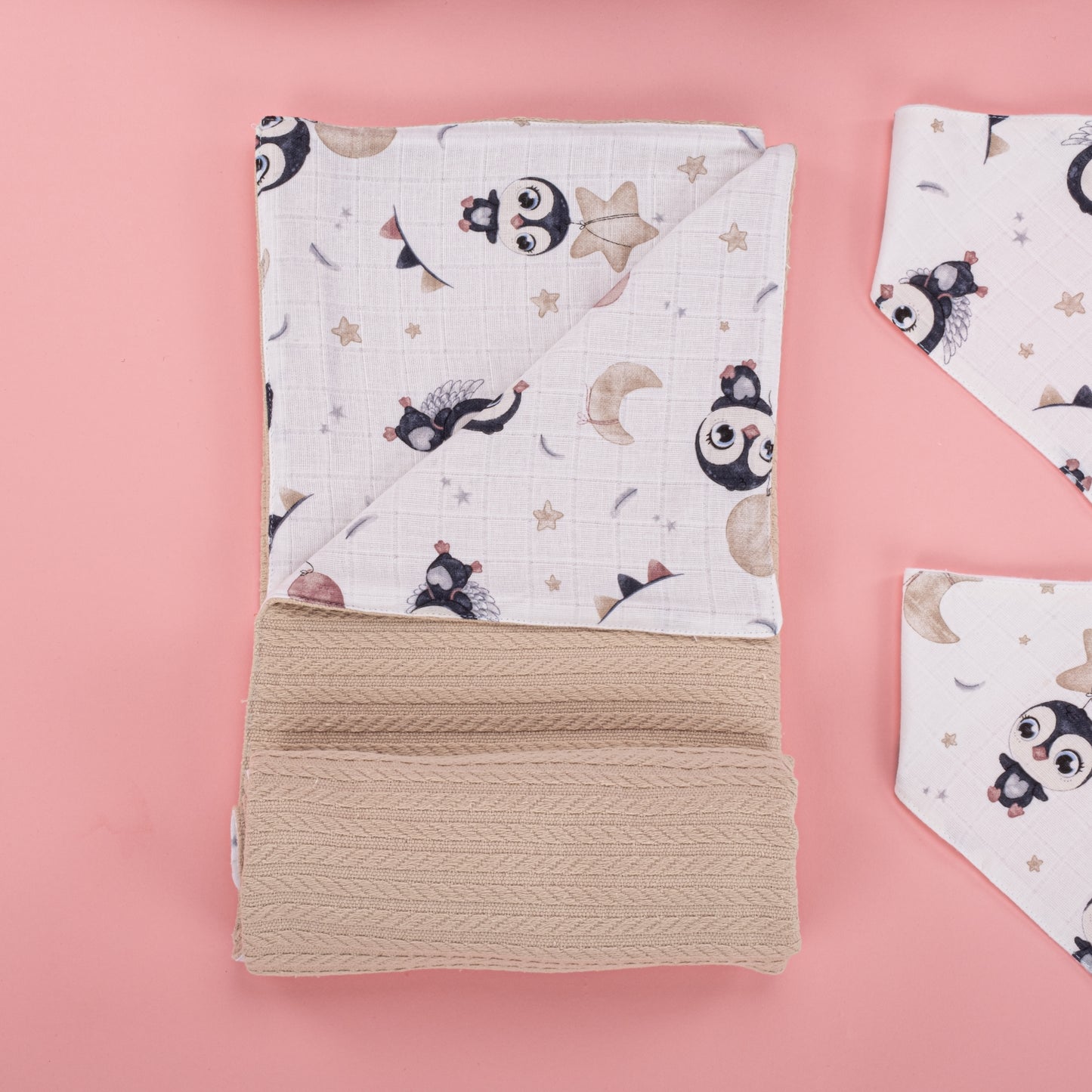 9 Piece - Newborn Sets - Winter - Milk Brown Knitting - Penguin