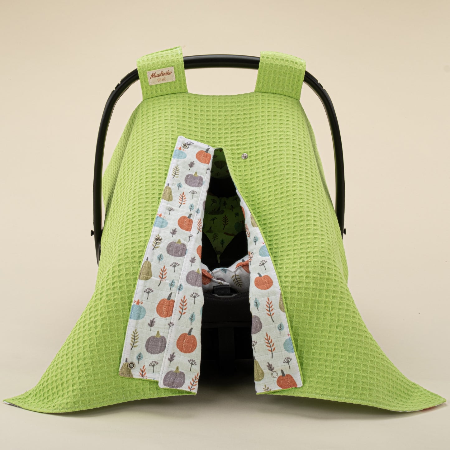 Stroller Cover Set - Double Side - Pistachio Green Honeycomb - Green Pumpkin