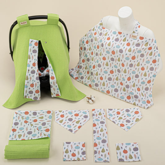 9 Piece - Newborn Sets - Winter - Pistachio Green Honeycomb - Green Pumpkin