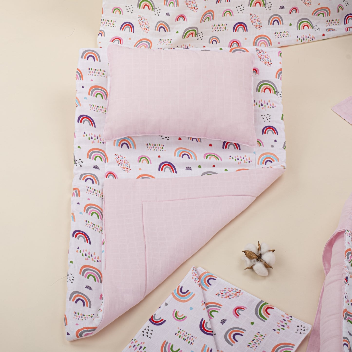 15 Piece Full Set - Newborn Sets - Pink Muslin - Pink Little Rainbow