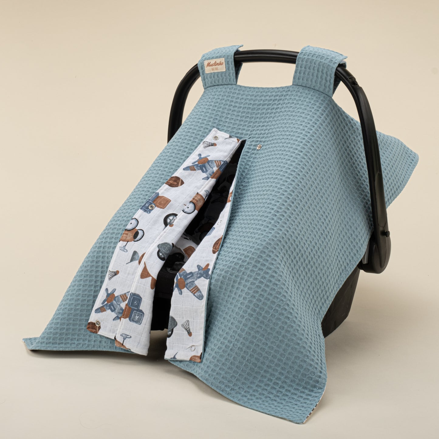 Stroller Cover Set - Double Side - Petrol Blue Honeycomb - Tools
