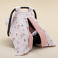 Stroller Cover Set - Double Side - Pink Muslin - Pastel Rainbow