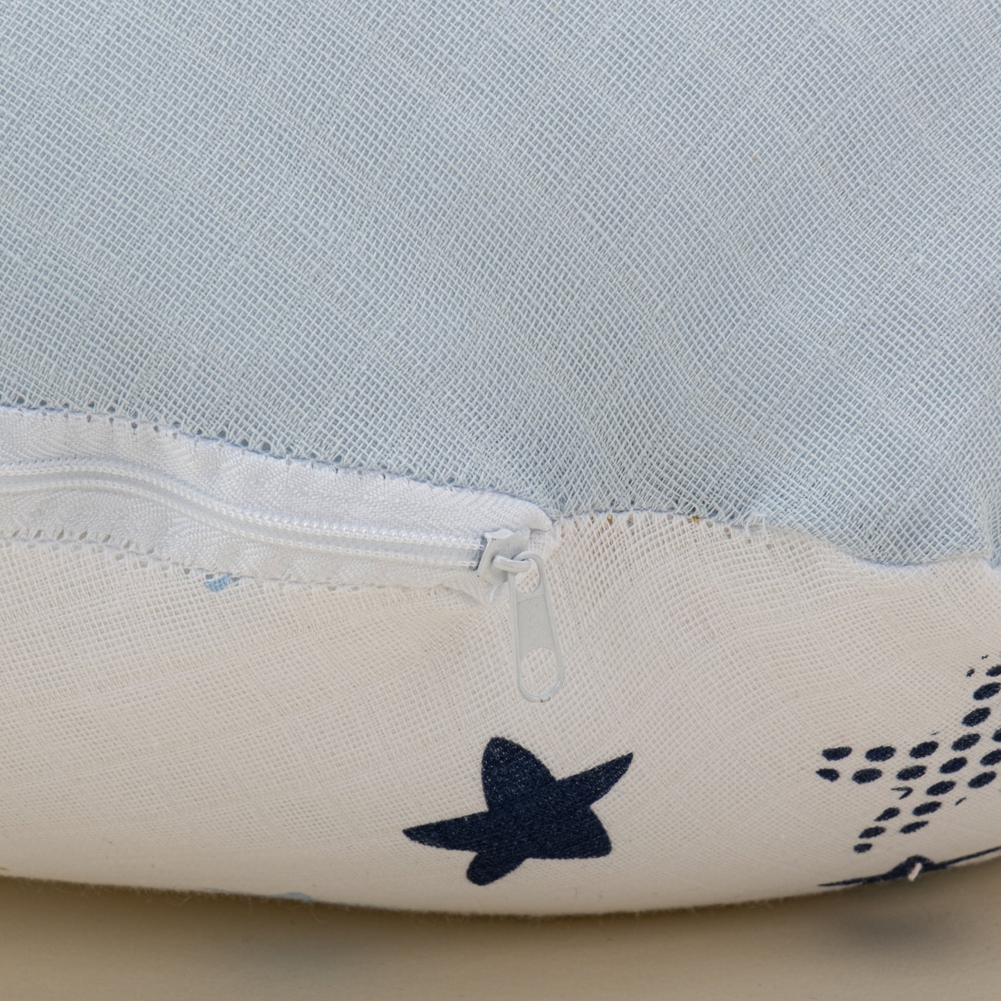 Breastfeeding Pillow - Bebe Blue Muslin - Blue Star