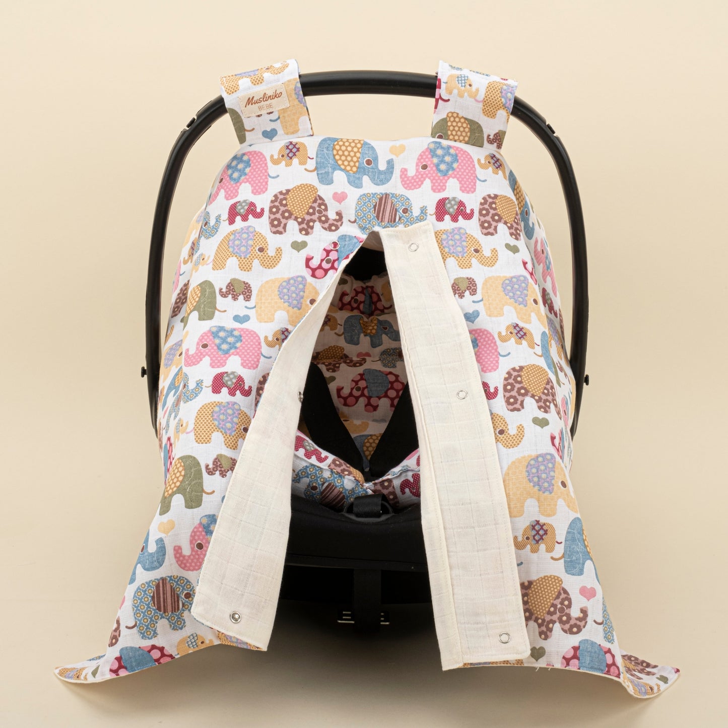10 Piece - Newborn Sets - Seasonal - Cream Muslin - Colorful Elephants