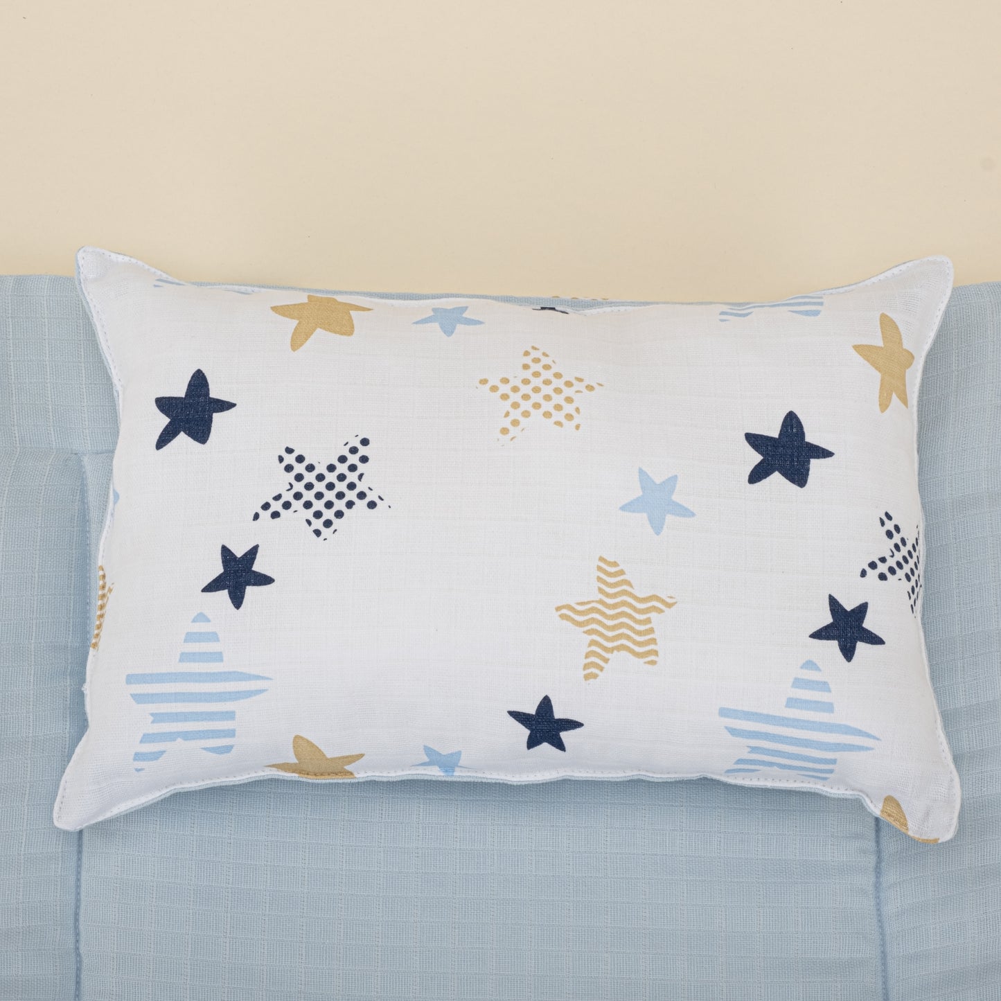 Double Side Changing Pad - Bebe Blue Muslin - Blue Star