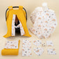 9 Pieces - Newborn Sets - Winter - Mustard Honeycomb - Orange Comet