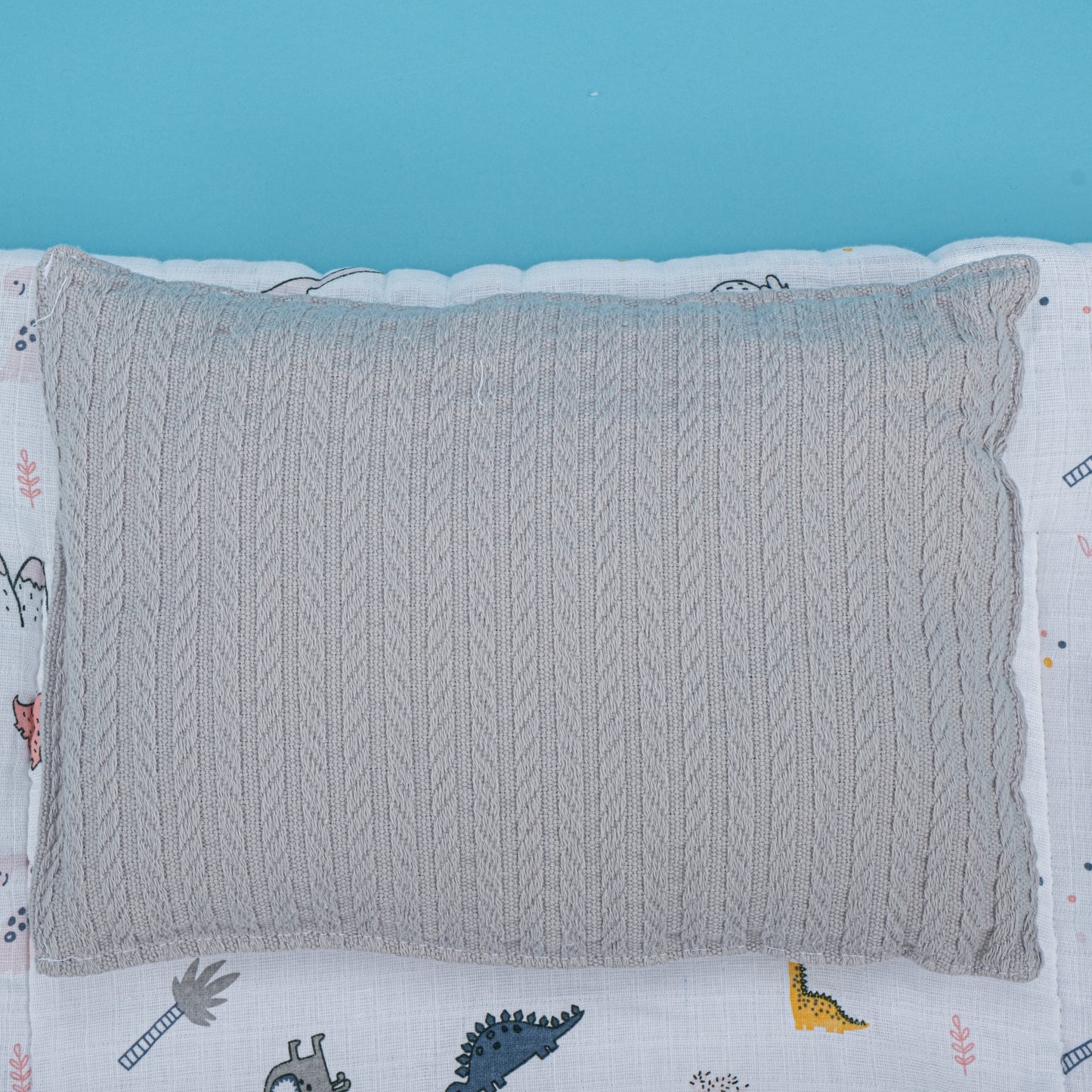 Double Side Changing Pad - Gray Knit - Dinosaur