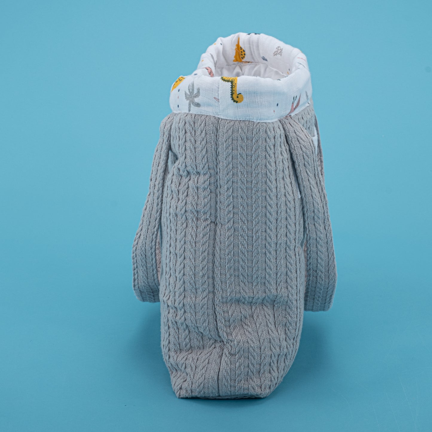 Baby Care Bag - Gray Knit - Dinosaur