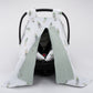Stroller Cover Set - Double Side - Mint Honeycomb - Green Feather