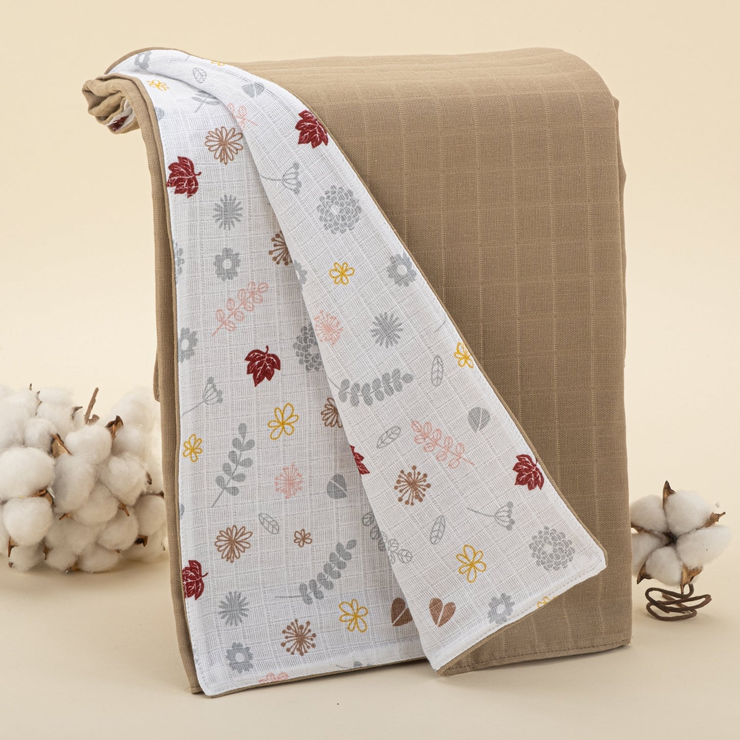 Double Side Muslin Cover - Earth Muslin - Spring Patterns