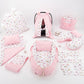 15 Piece Full Set - Newborn Sets - Pink Knitting - Pink Tiny Rainbow