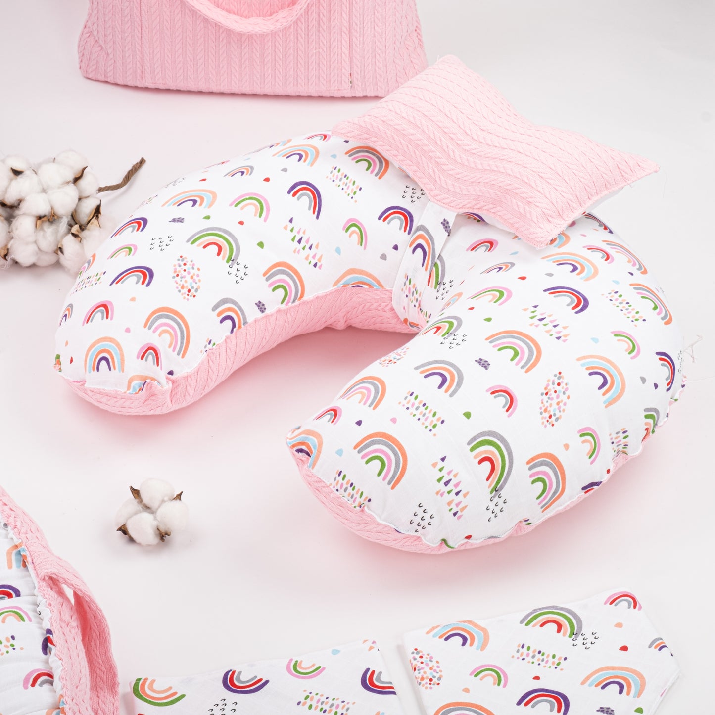 15 Piece Full Set - Newborn Sets - Pink Knitting - Pink Tiny Rainbow