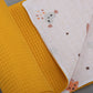 Pique Blanket - Double Side - Mustard Honeycomb - Orange Rainbow