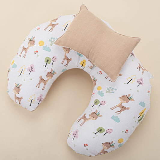 Breastfeeding Pillow - Beige Muslin - Gazelle