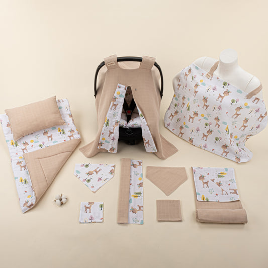 10 Piece - Newborn Sets - Seasonal - Beige Muslin - Gazelle
