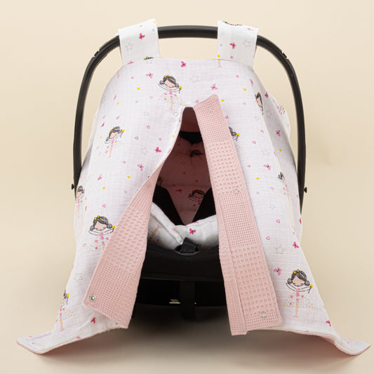 Stroller Cover Set - Double Side - Powder Waffle - Princess