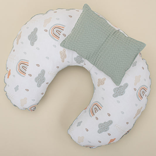Breastfeeding Pillow - Mint Honeycomb - Green Rainbow