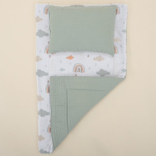 Double Side Changing Pad - Mint Honeycomb - Green Rainbow