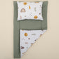 Double Side Changing Pad - Dark Green Knit - Galaxy and Letters