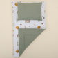 Double Side Changing Pad - Dark Green Knit - Galaxy and Letters