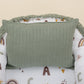 Babynest - Dark Green Knit - Galaxy and Letters