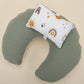 Breastfeeding Pillow - Dark Green Knit - Galaxy and Letters