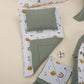 15 Piece Full Set - Newborn Sets - Dark Green Knit - Galaxy and Letters