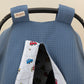Stroller Cover Set - Double Side - Indigo Honeycomb - Colored Cars