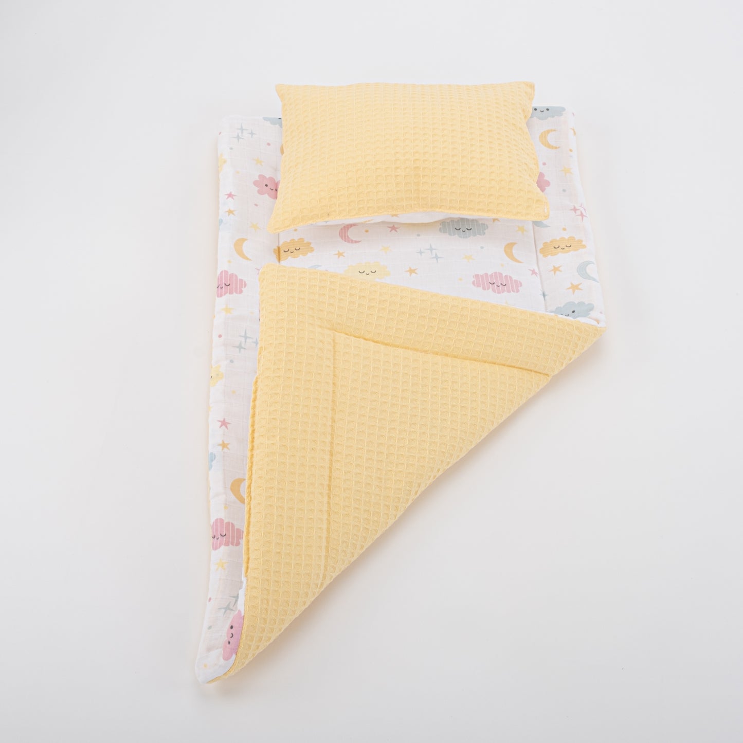 Double Side Changing Pad - Yellow Honeycomb - Yellow Cloud