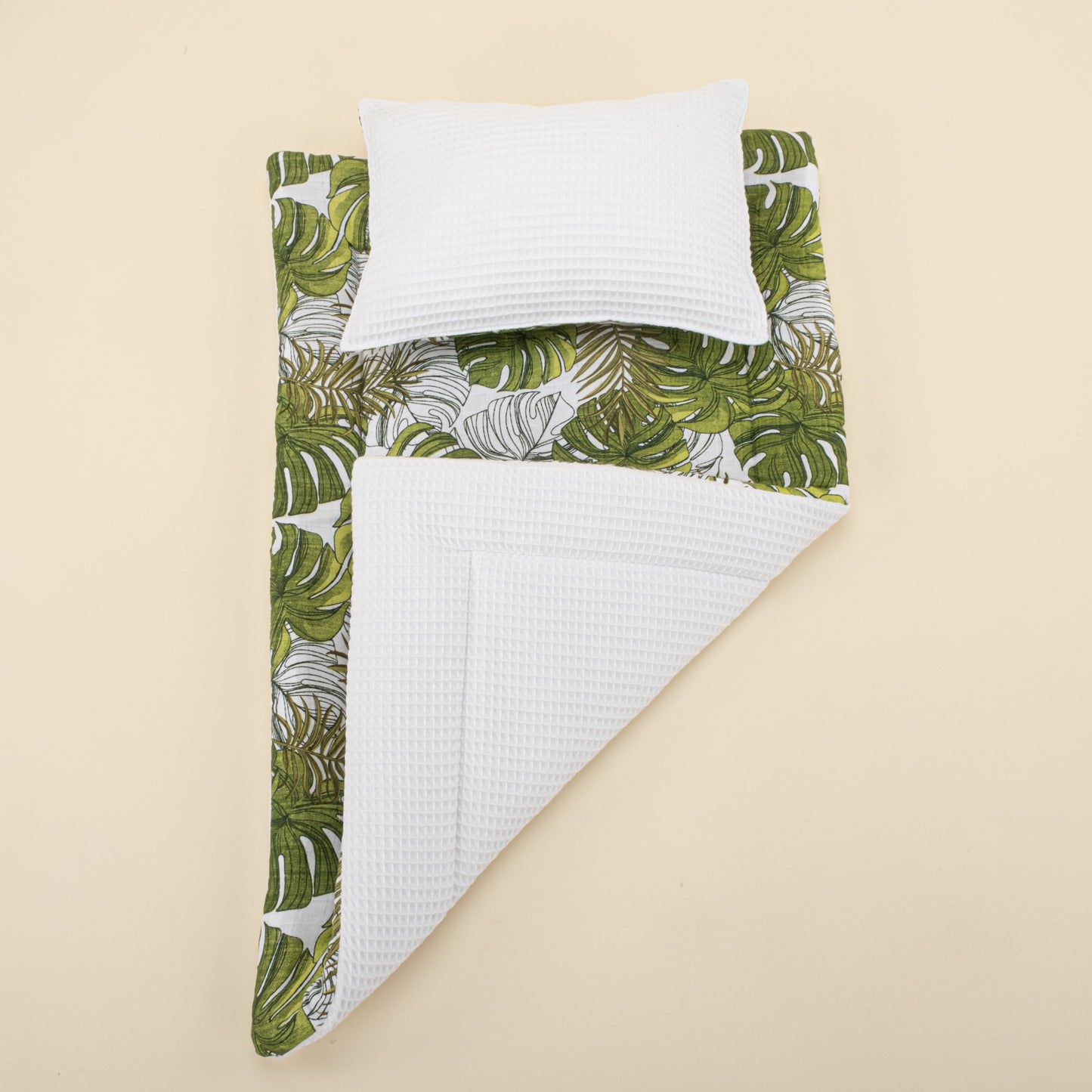 Double Side Changing Pad - White Honeycomb - Palm Leaves