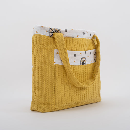 Baby Care Bag - Mustard Knitting - Yellow Ship