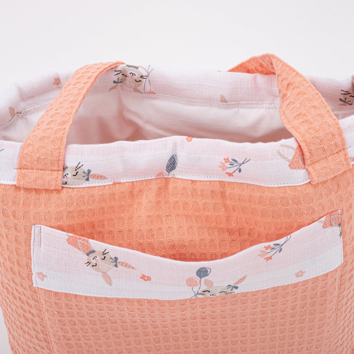 Baby Care Bag - Salmon Honeycomb - Rabbit
