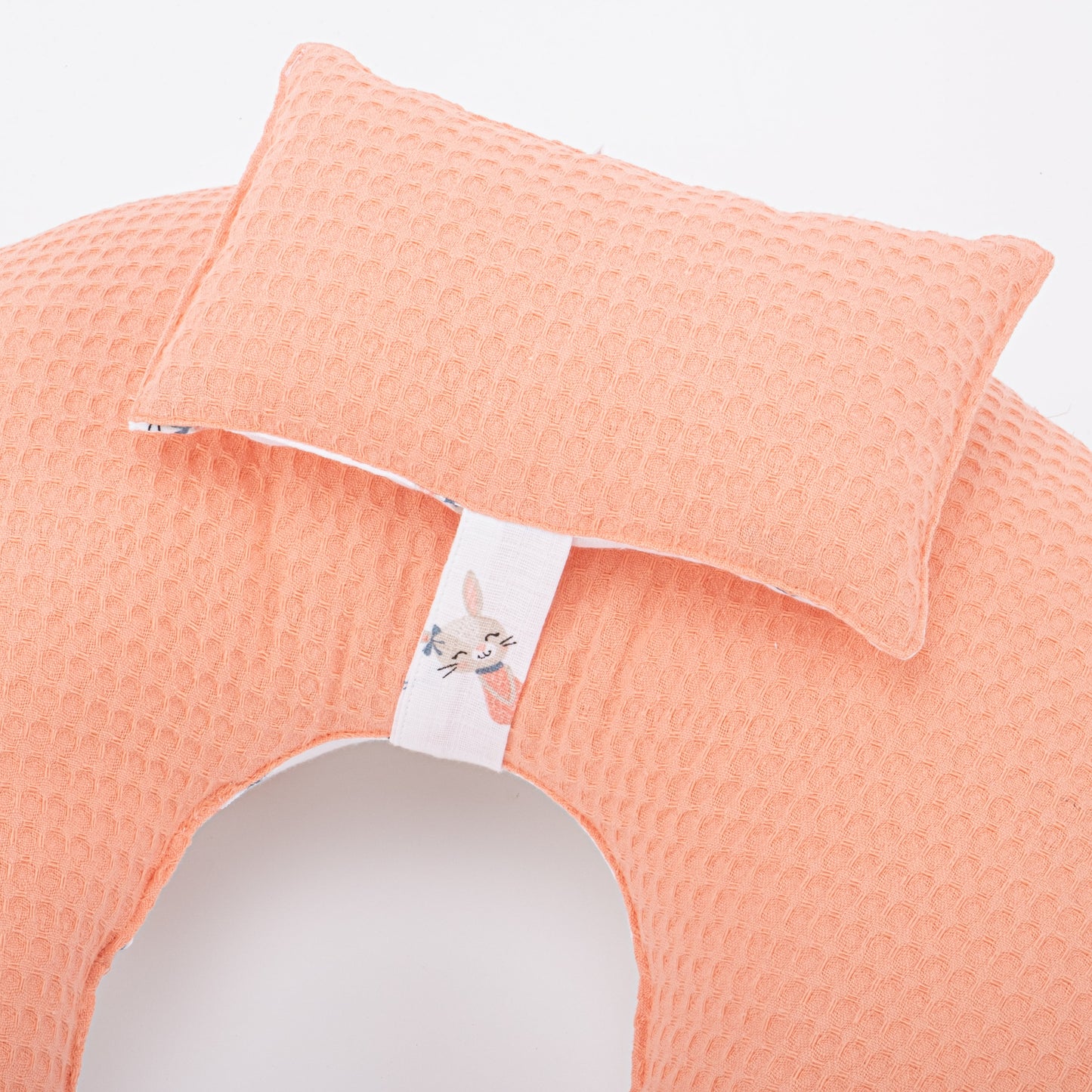 Breastfeeding Pillow - Salmon Honeycomb - Rabbit