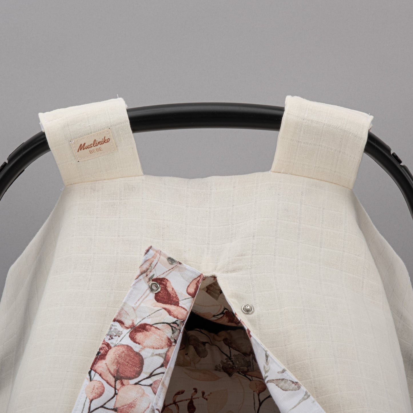 Stroller Cover Set - Double Side - Cream Muslin - Autumn Leaves