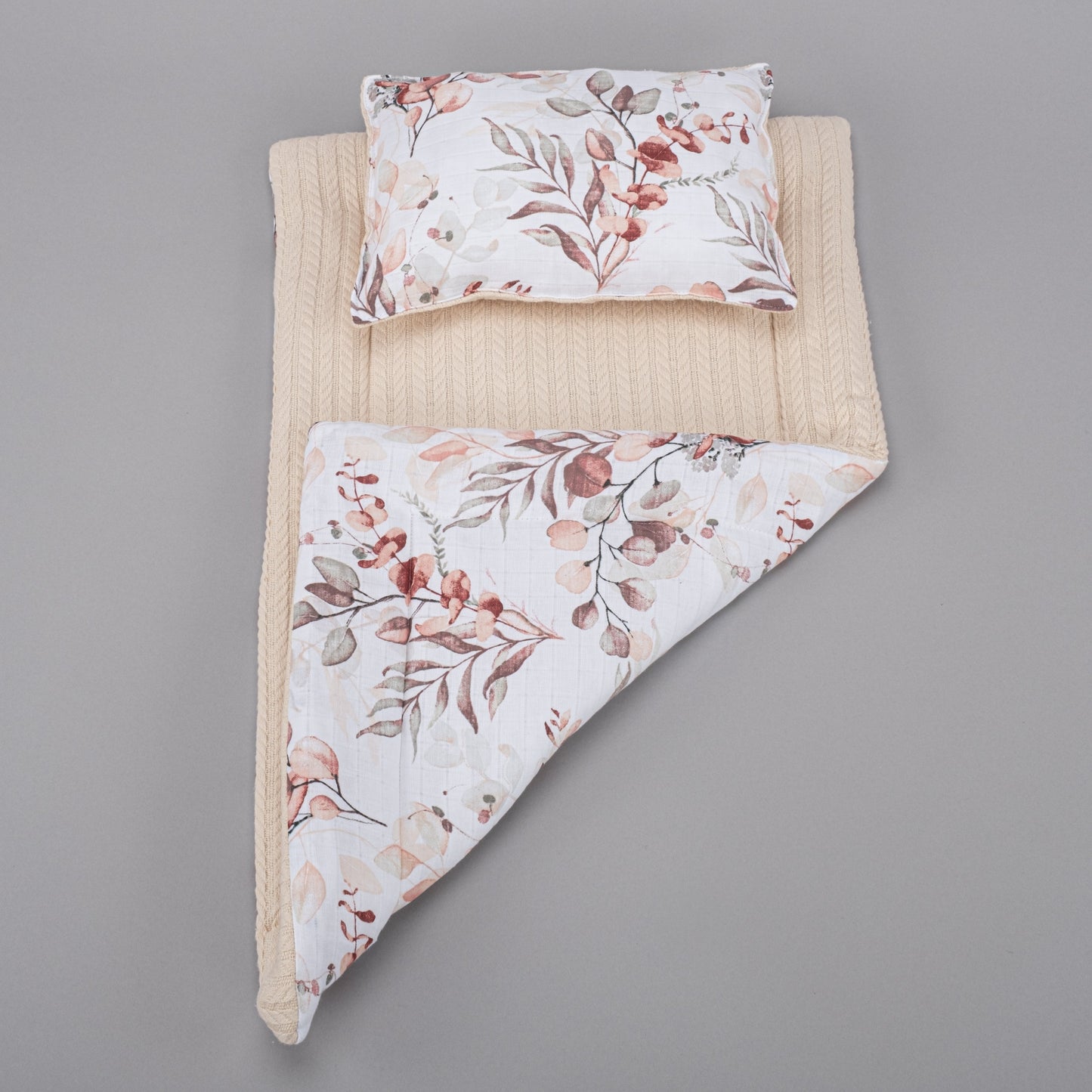 Double Side Changing Pad - Coffee with Milk Knitting - Autumn Leaves