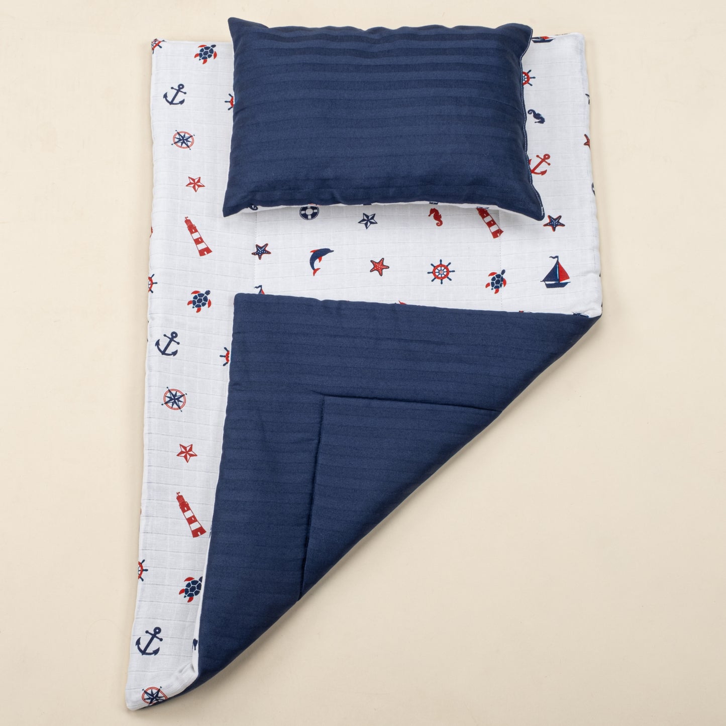 Double Side Changing Pad - Navy Blue Satin - Navy