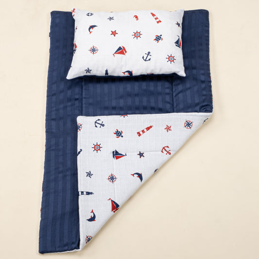 Double Side Changing Pad - Navy Blue Satin - Navy