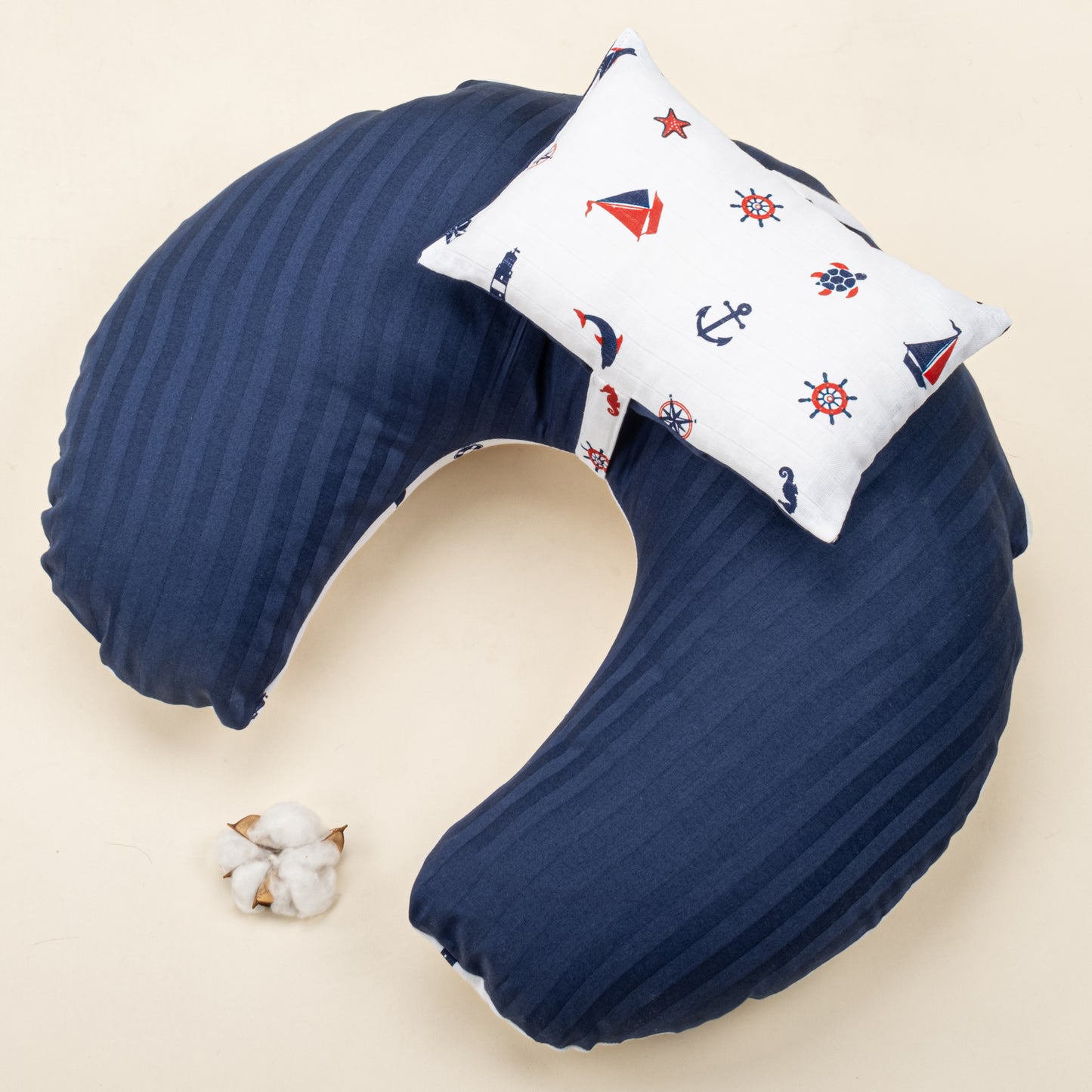 Breastfeeding Pillow - Navy Blue Satin - Navy