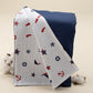 Double Side Muslin Cover - Navy Blue Satin - Navy