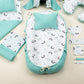 15 Piece Full Set - Newborn Sets - Nile Green Honeycomb - Hedgehog
