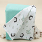 Pique Blanket - Double Side - Nile Green Honeycomb - Hedgehog