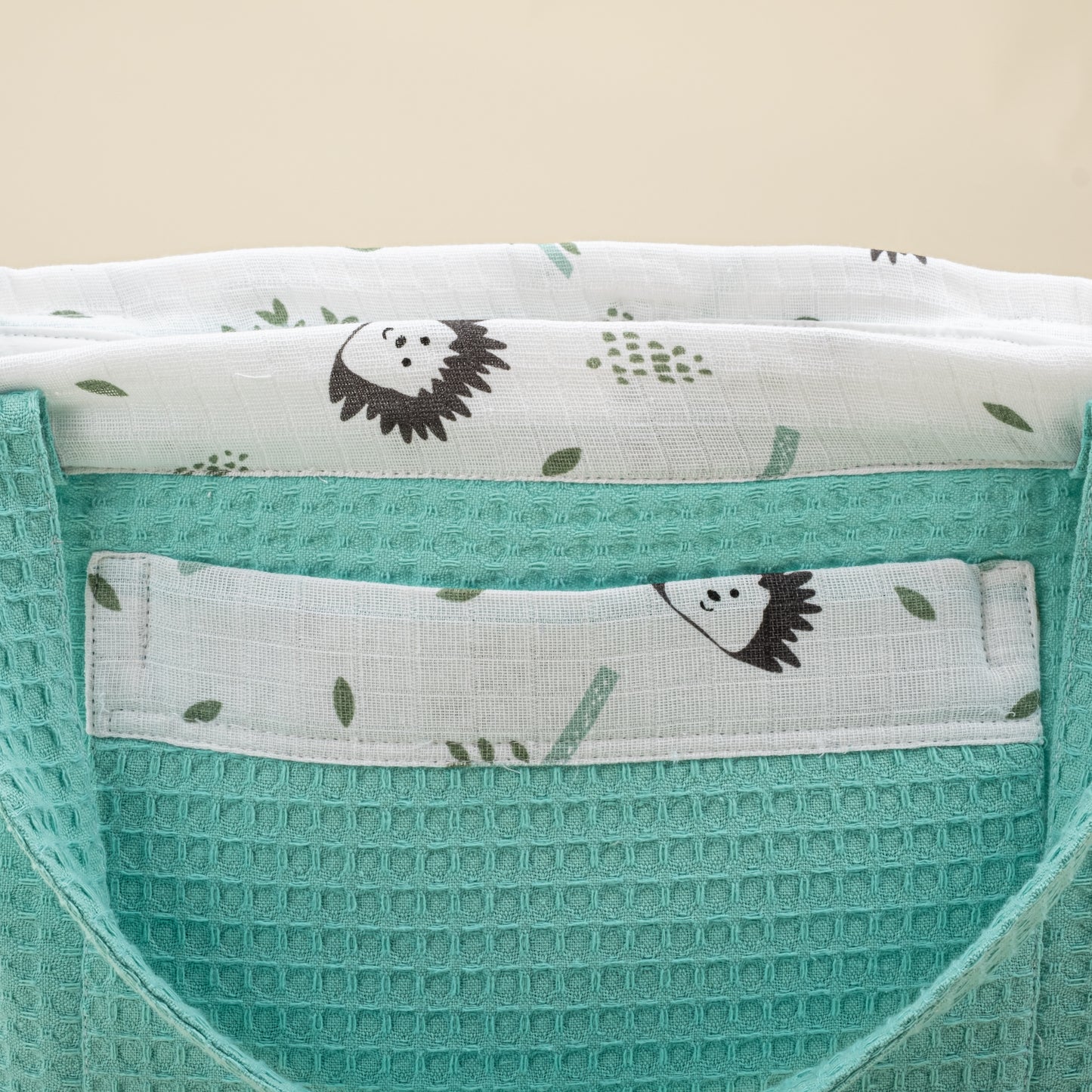 Baby Care Bag - Nile Green Honeycomb - Hedgehog